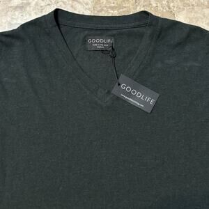 Goodlife Shirt Mens Medium Green Short Sleeve Tri Blend V Neck Made In USA NEW